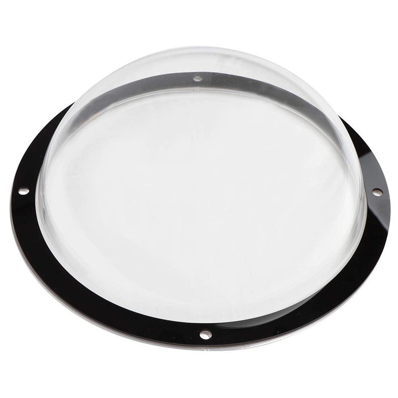 KFX-9860029 Transparent Acrylic Semi-Circular Pet Fence Window with Decorative Ring and Installation Hardware