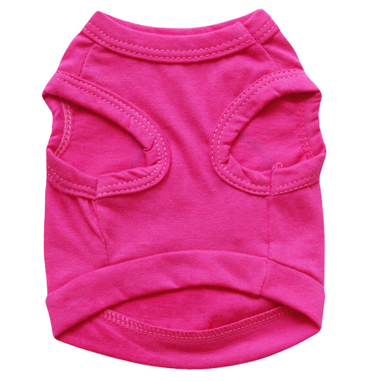 KFX-9862589 Cotton Jersey Dog Vest in Rose Red for All Sizes
