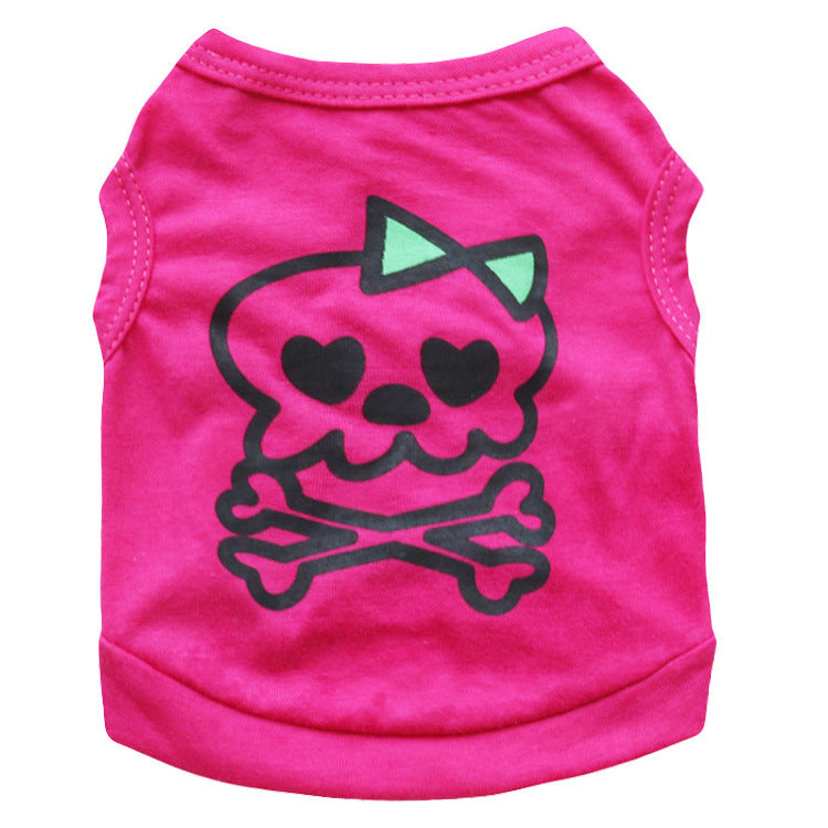 KFX-9862589 Cotton Jersey Dog Vest in Rose Red for All Sizes