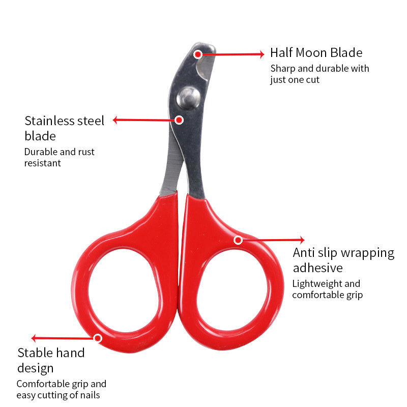 KFX-9865661 Professional Pet Nail Clippers for Small Dogs and Cats - Stainless Steel Blades with Comfortable Grip