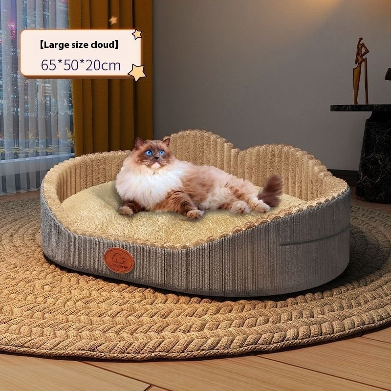 KFX-9868221 Cozy Semi-Enclosed Cat Nest Pet Bed with Reinforced Steel Frame