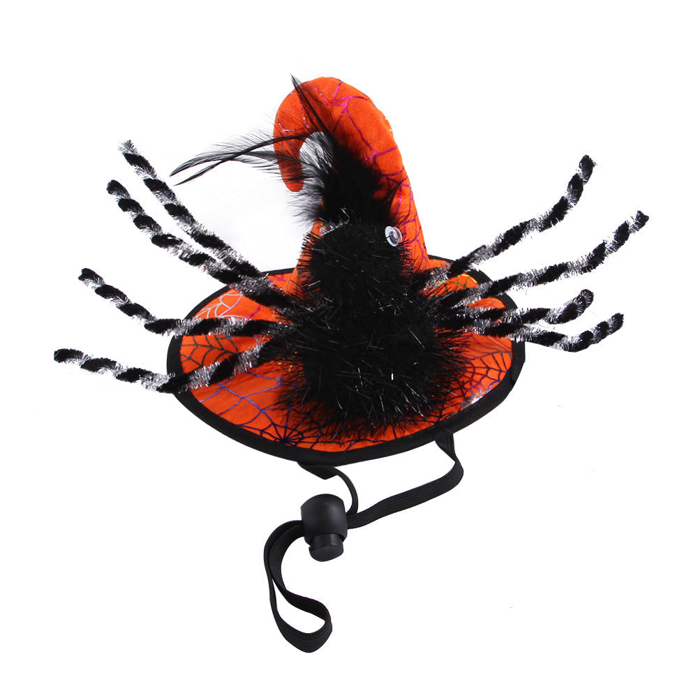 KFX-9868349 Cat Halloween Headdress in Purple, Black, and Orange - Cloth Pet Costume Accessory, Average Size