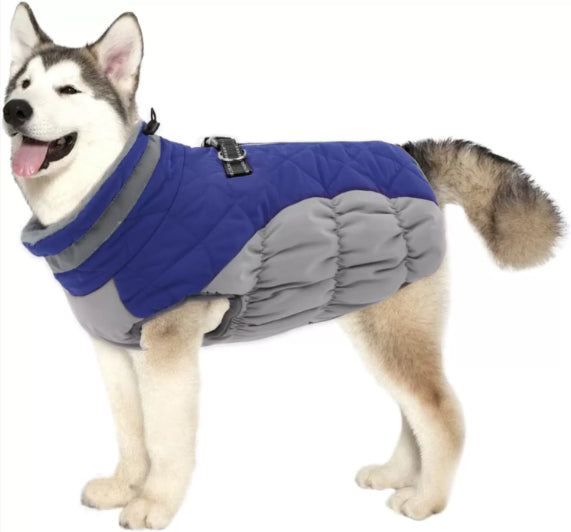 KFX-9868605 Waterproof and Windproof Pet Coat for Small and Medium Dogs in Red, Black, Camel, Peacock Blue – Polyester Material