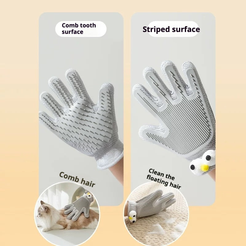 KFX-9869757 Cat Grooming Gloves and Brushes for Hair Removal and Massage