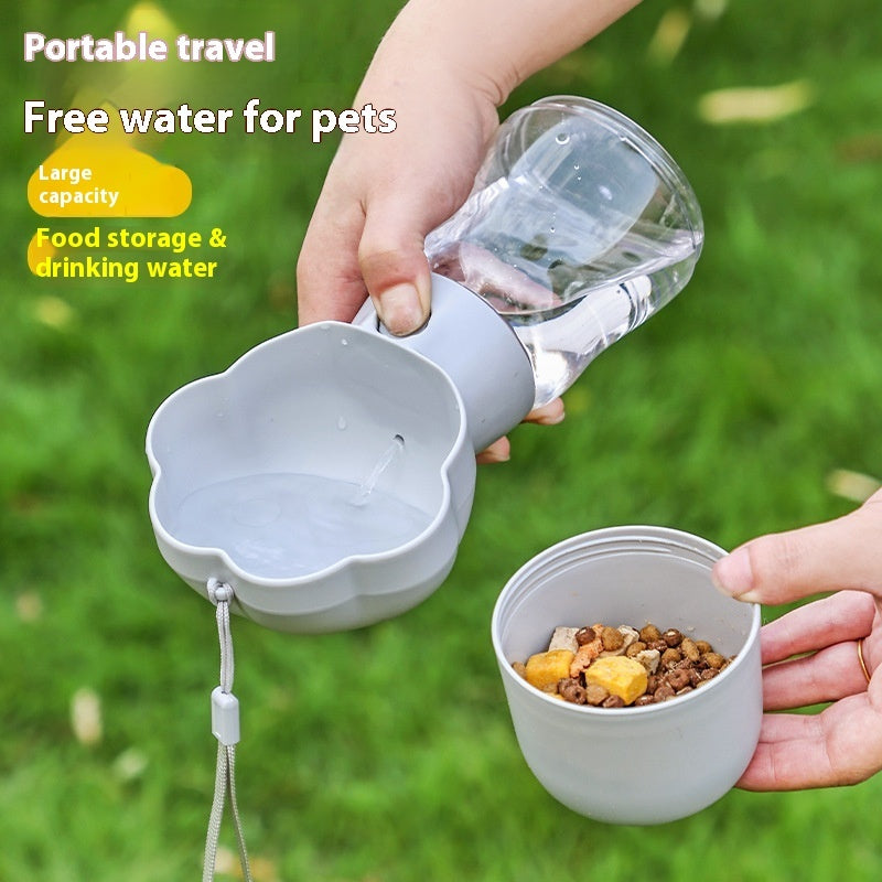 KFX-9870013 Portable Pet Water Cup - 320ML and 180ML Options in Yellow, Gray, Green, and White