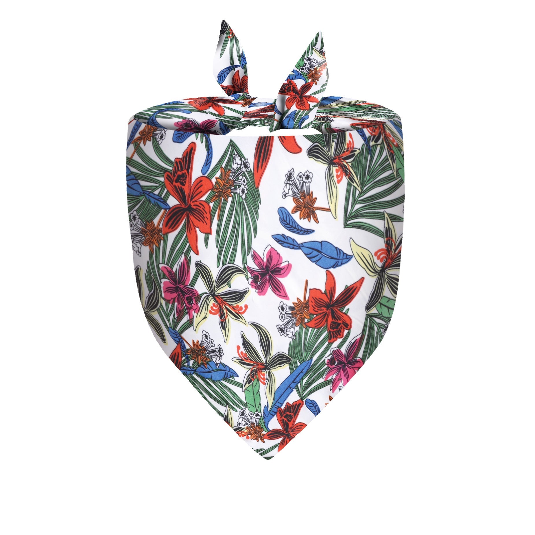 KFX-9871549 Pet Summer Triangle Scarf for Cats and Dogs - Lightweight Polyester in Vibrant Colors