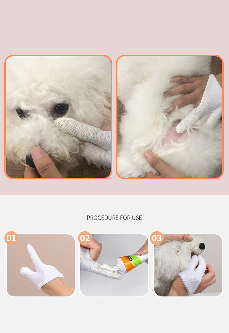 KFX-9871805 Pet Finger Toothbrush for Dogs and Cats - Soft Silicone Tooth Cleaning Finger Cover