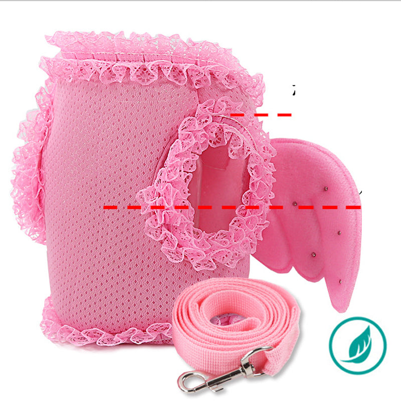 KFX-9873213 Comfortable Pink Polyester Pet Harness and Traction Belt for Small to Large Pets