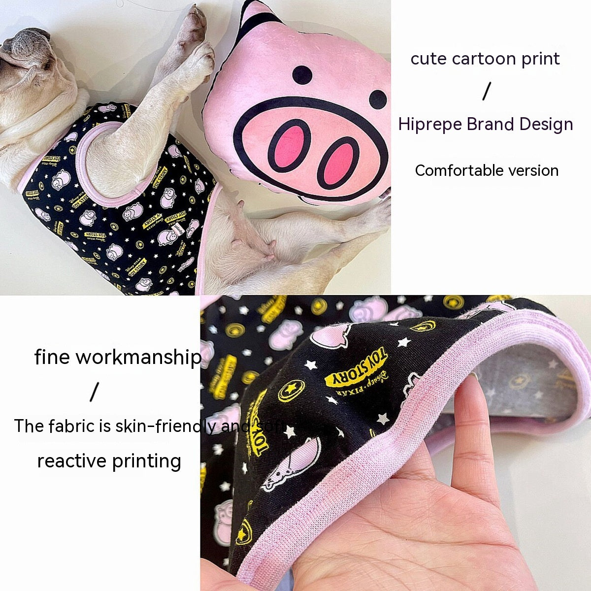 KFX-9874493 Gold Coin Pig Lycra Cotton Pet Spring and Summer Vest T-shirt, Multiple Sizes Available