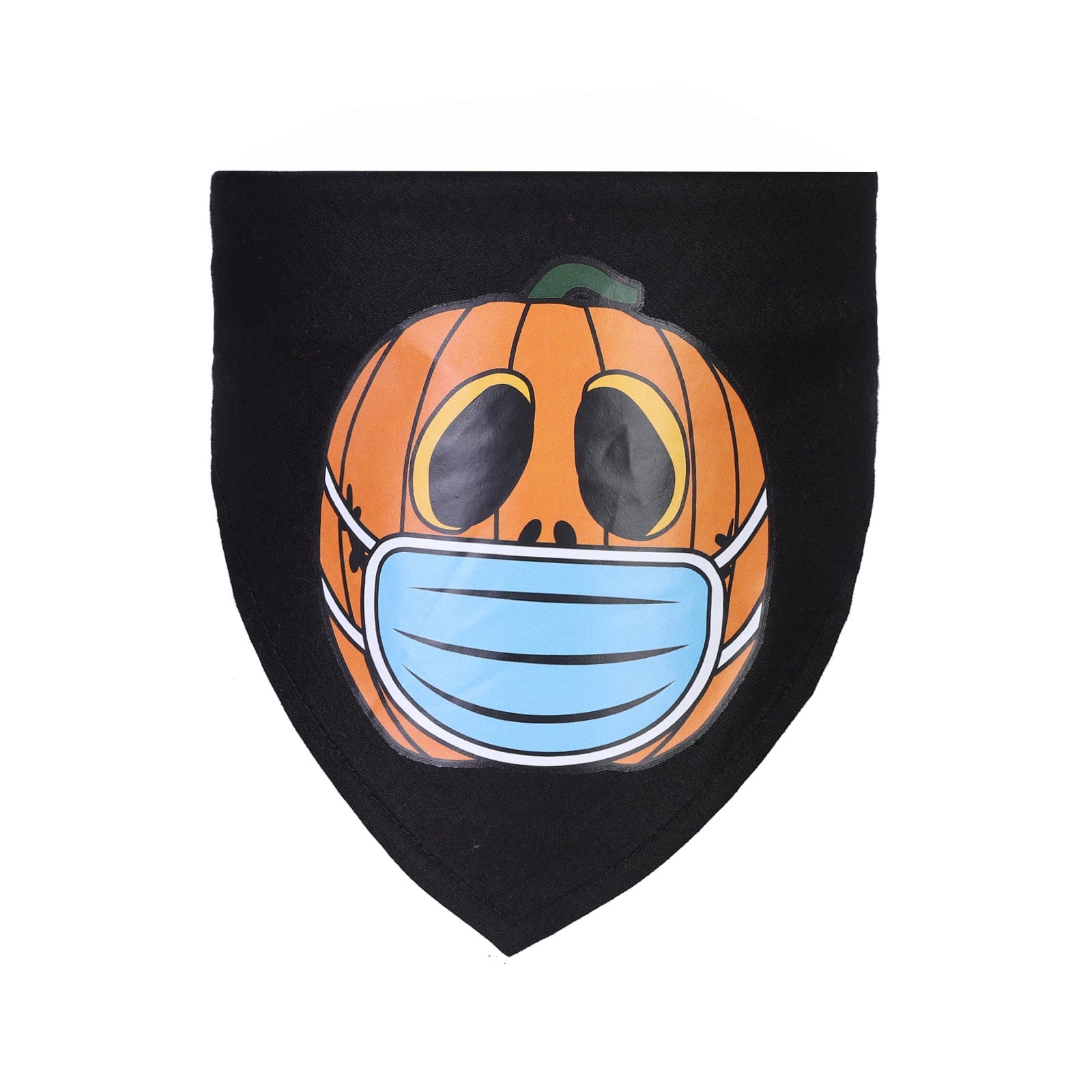 KFX-9877309 Halloween Triangle Scarf for Dogs and Cats with Spooky Patterns in Purple and Orange