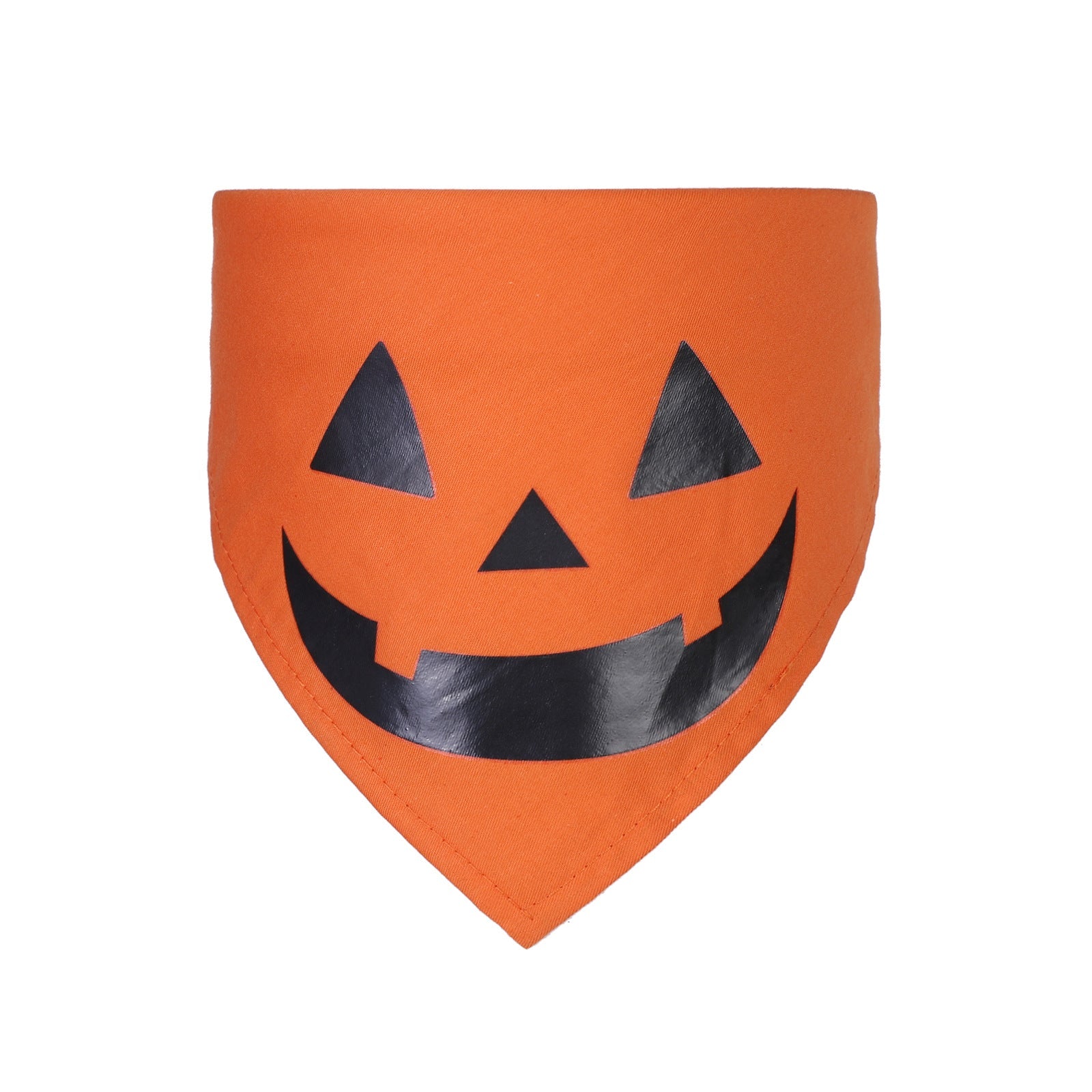 KFX-9877309 Halloween Triangle Scarf for Dogs and Cats with Spooky Patterns in Purple and Orange