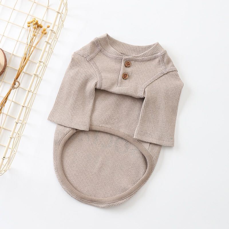 KFX-9878077 Casual Two-Legged Sweater for Dogs in Pink and Gray, Cotton Material, Multiple Sizes Available