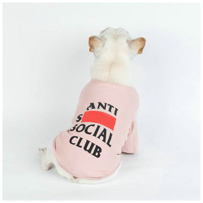 KFX-9878077 Casual Two-Legged Sweater for Dogs in Pink and Gray, Cotton Material, Multiple Sizes Available