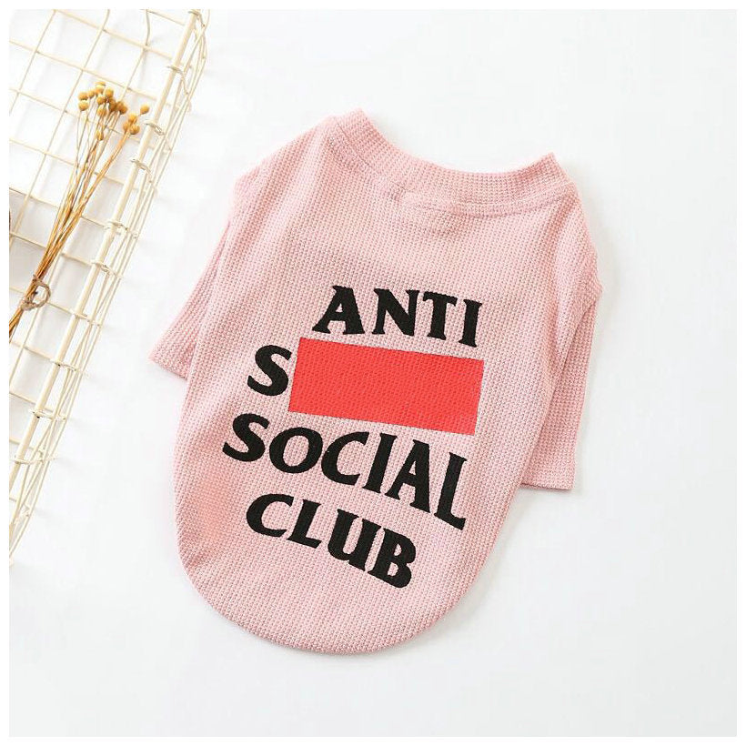 KFX-9878077 Casual Two-Legged Sweater for Dogs in Pink and Gray, Cotton Material, Multiple Sizes Available