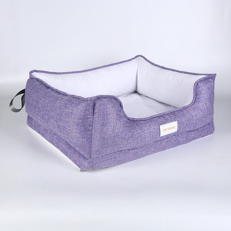 KFX-9879741 Four Seasons Dismantlable Washable Memory Cotton Pet Nest for Dogs - Gray, Blue, Purple, Beige, Green