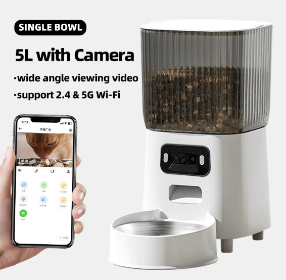 KFX-9879869 5L Automatic Pet Feeder with Smart Features for Dogs and Cats