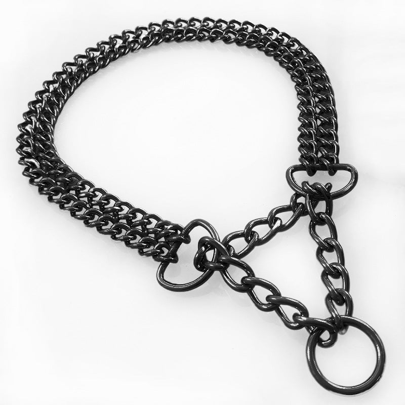 KFX-9881661 Stainless Steel 304 Explosion-proof Pet Collar in Steel, Gold, and Black