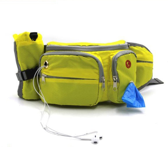 KFX-9881917 Multifunctional Nylon Outdoor Dog Walking Waist Bag - Soft, Solid Color, 46cm x 14cm x 10cm