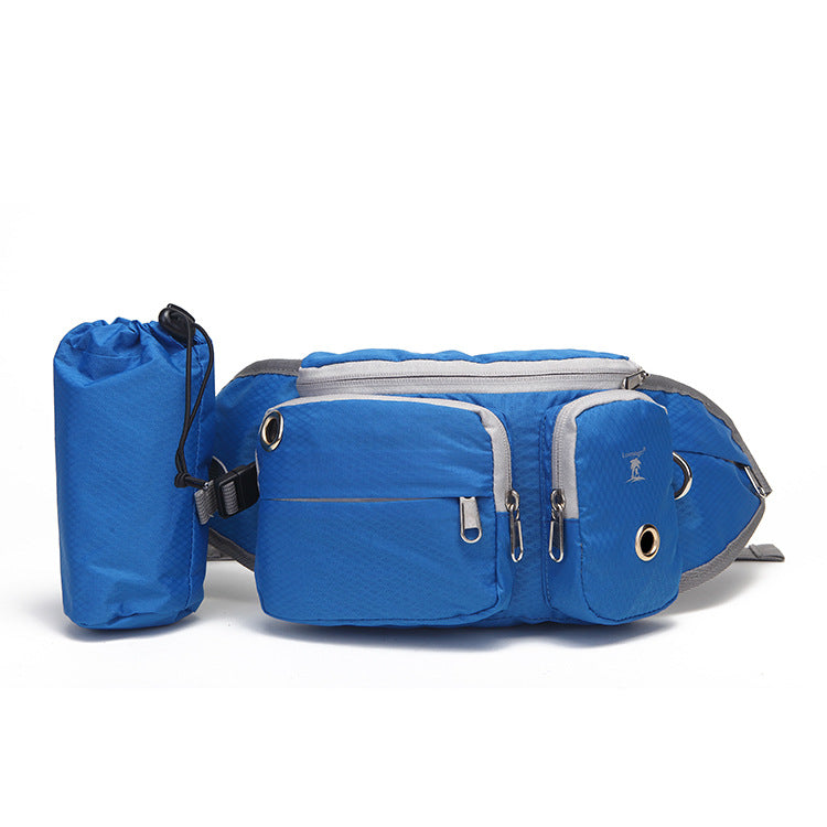 KFX-9881917 Multifunctional Nylon Outdoor Dog Walking Waist Bag - Soft, Solid Color, 46cm x 14cm x 10cm