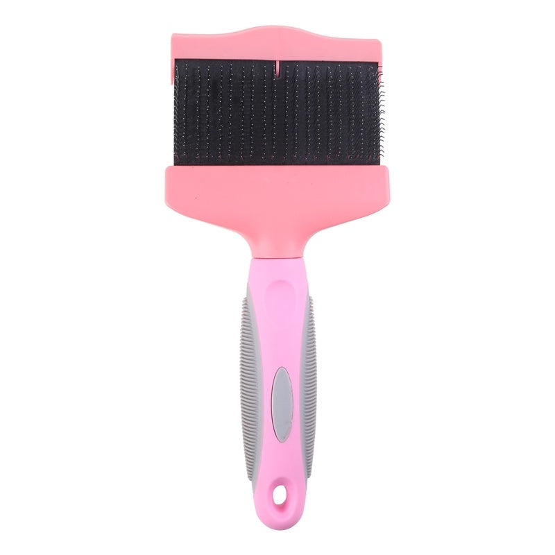 KFX-9882941 Double-Sided Stainless Steel Pet Brush for Grooming & Shedding Management - Detangling Tool for Dogs & Cats