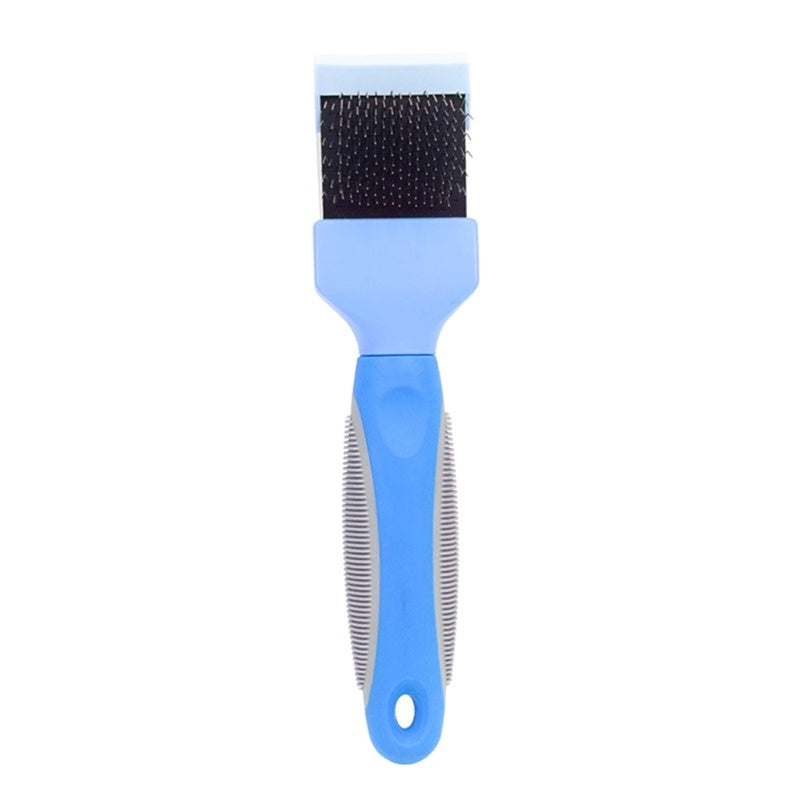 KFX-9882941 Double-Sided Stainless Steel Pet Brush for Grooming & Shedding Management - Detangling Tool for Dogs & Cats