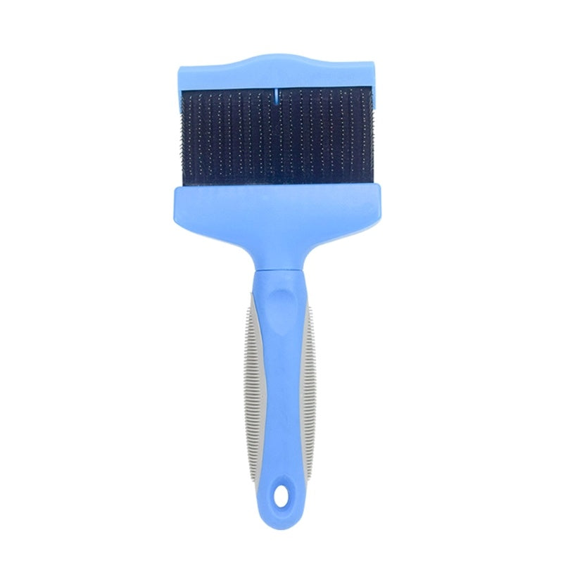 KFX-9882941 Double-Sided Stainless Steel Pet Brush for Grooming & Shedding Management - Detangling Tool for Dogs & Cats