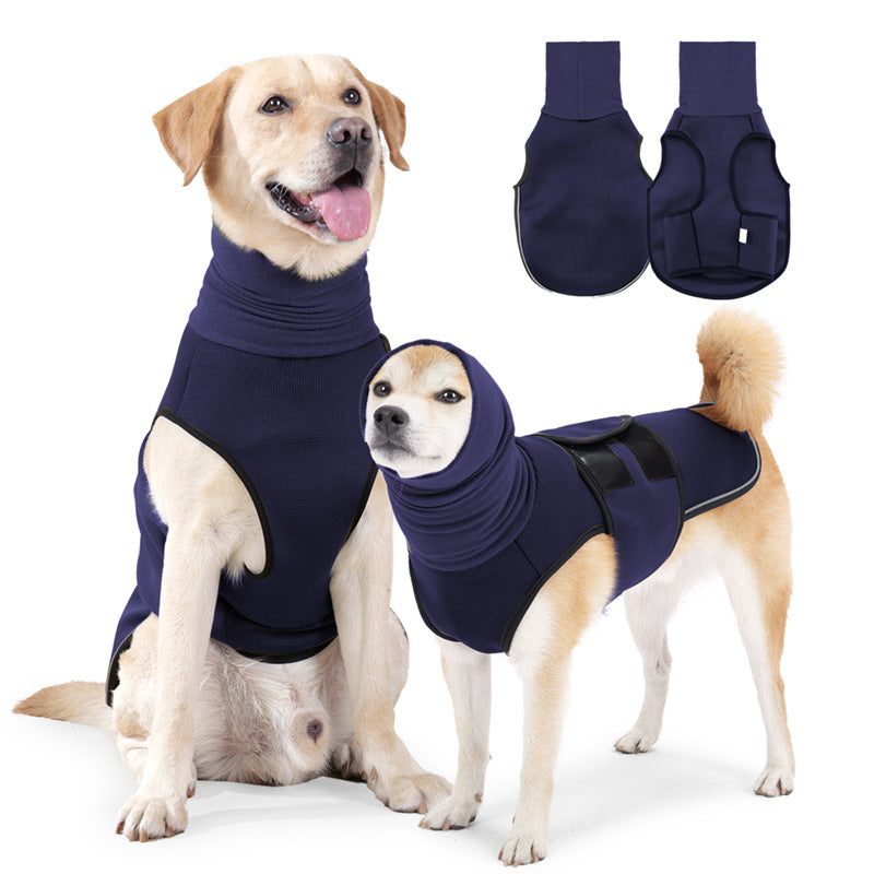 KFX-9885117 Anti-Anxiety Dog Jacket in Army Green and Dark Blue – Soothing Clothing for Pets, Sizes XS to XXXL