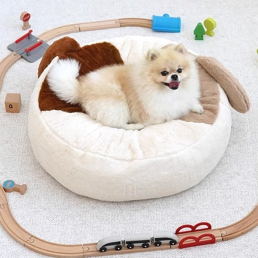 KFX-9885501 Cozy Removable and Washable Pet Bed for Cats and Puppies, 60cm Diameter
