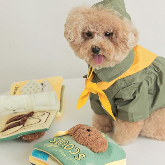 KFX-9886269 Interactive Cloth Sniffing Book Puzzle Toy for Dogs - Available in Orange and Green
