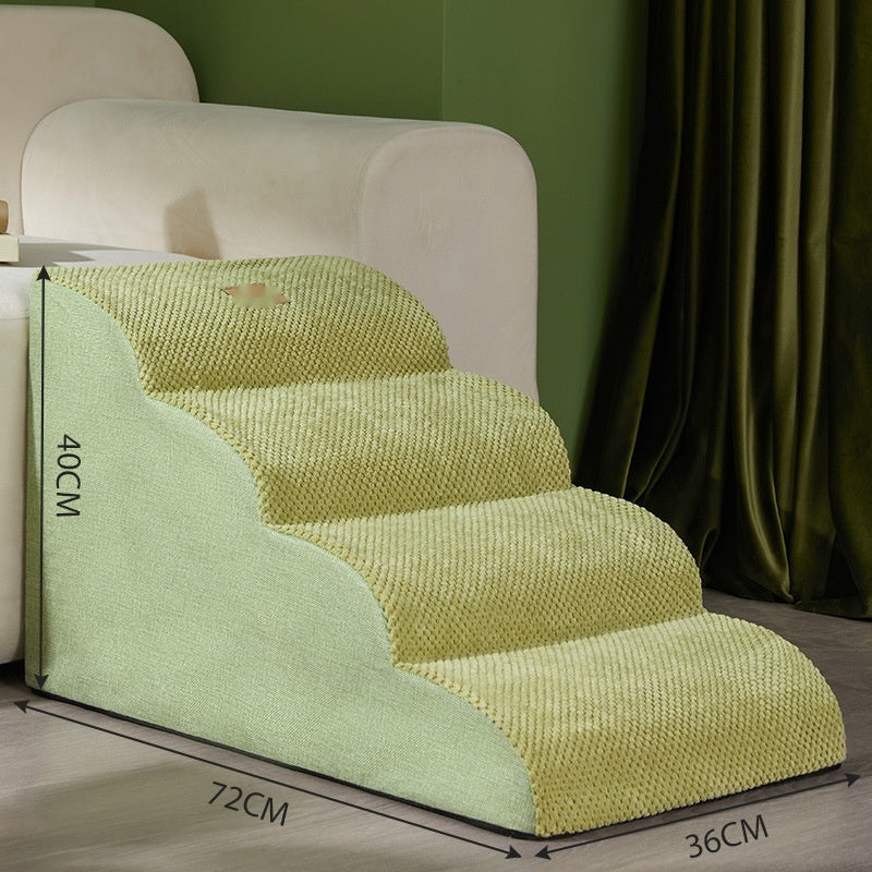 KFX-9887293 Removable Washable Pet Stairs - Adjustable Dog Ramp in Brown and Green Options
