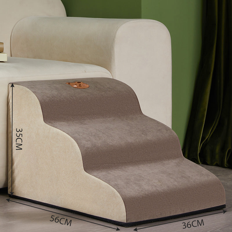 KFX-9887293 Removable Washable Pet Stairs - Adjustable Dog Ramp in Brown and Green Options