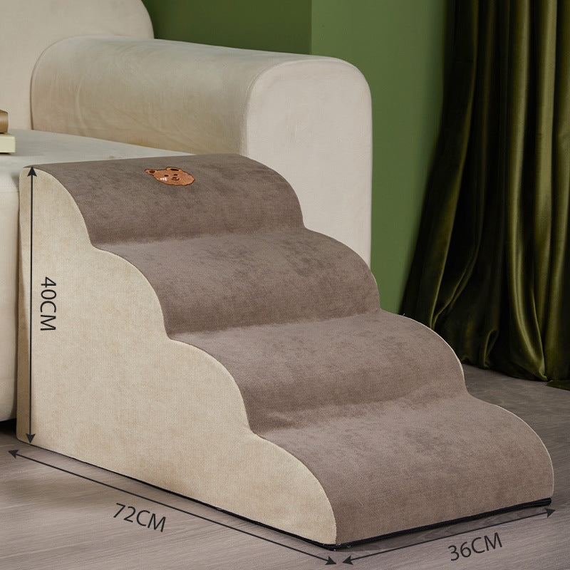 KFX-9887293 Removable Washable Pet Stairs - Adjustable Dog Ramp in Brown and Green Options