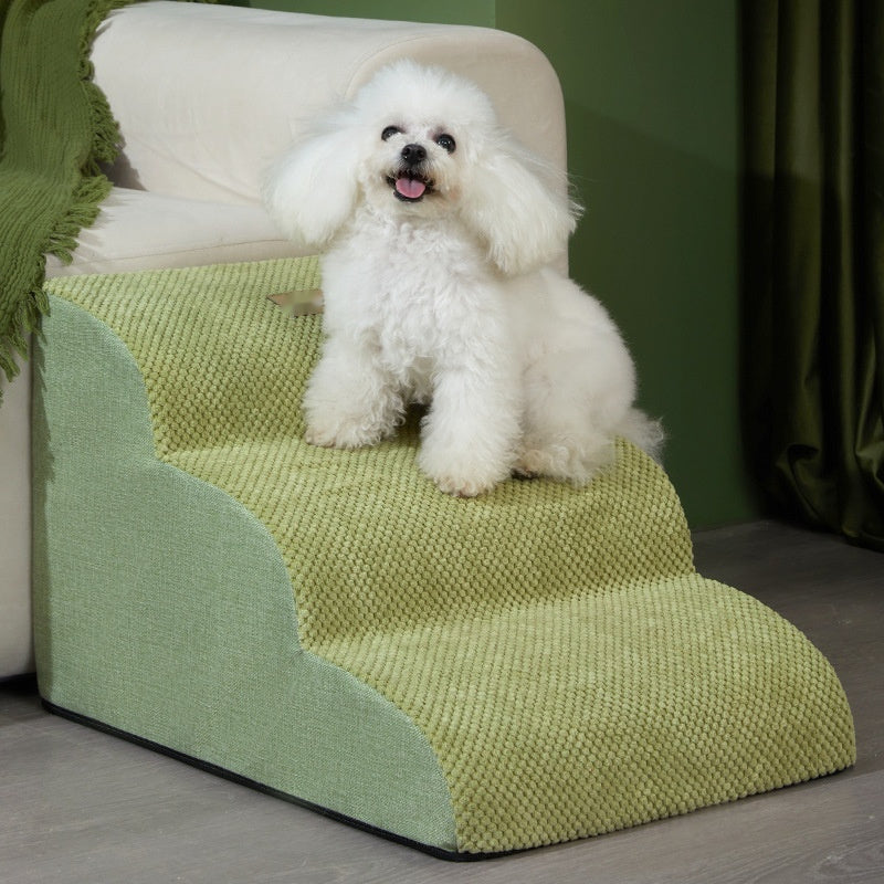 KFX-9887293 Removable Washable Pet Stairs - Adjustable Dog Ramp in Brown and Green Options