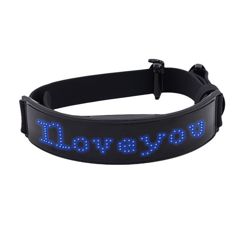 KFX-9887421 LED Display Dog Harness - Monochrome Leather Collar with Colorful Lights for All Seasons