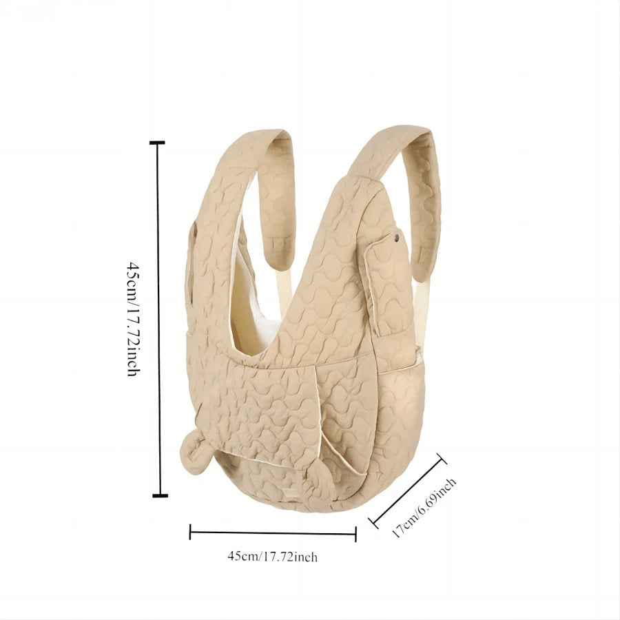 KFX-9887677 Large Capacity Breathable PET Chest Bag - Soft Polyester Material, Dark Khaki, 50-60L