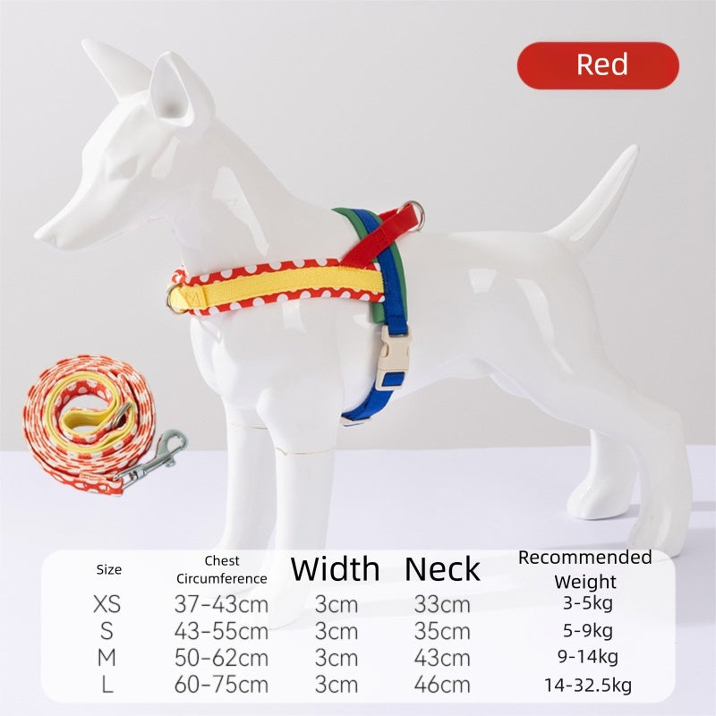 KFX-9889981 Escape-Proof Colorful Dog Harness & Leash Set for Small and Medium Dogs