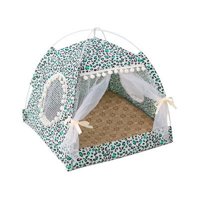 KFX-9890237 Comfortable Folding Tent for Cats and Small Dogs, Detachable Net Cover, Durable Cloth, Washable Design