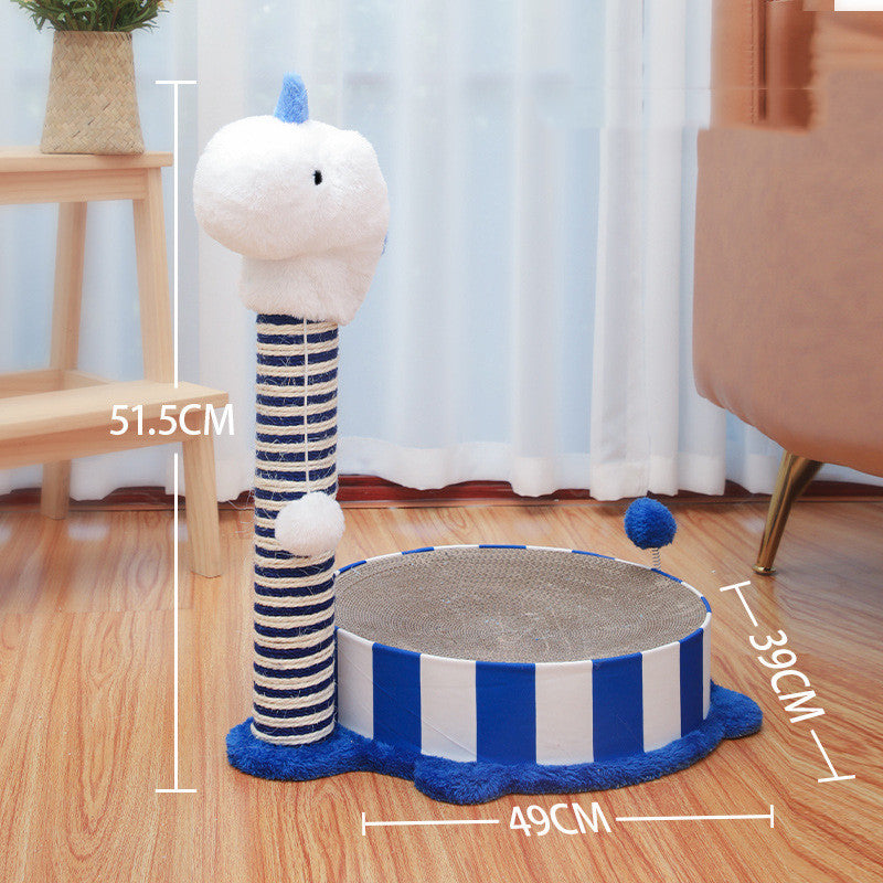 KFX-9891389 Round Cat Scratch Plate with Corrugated Paper Design for Claw Grinding and Play