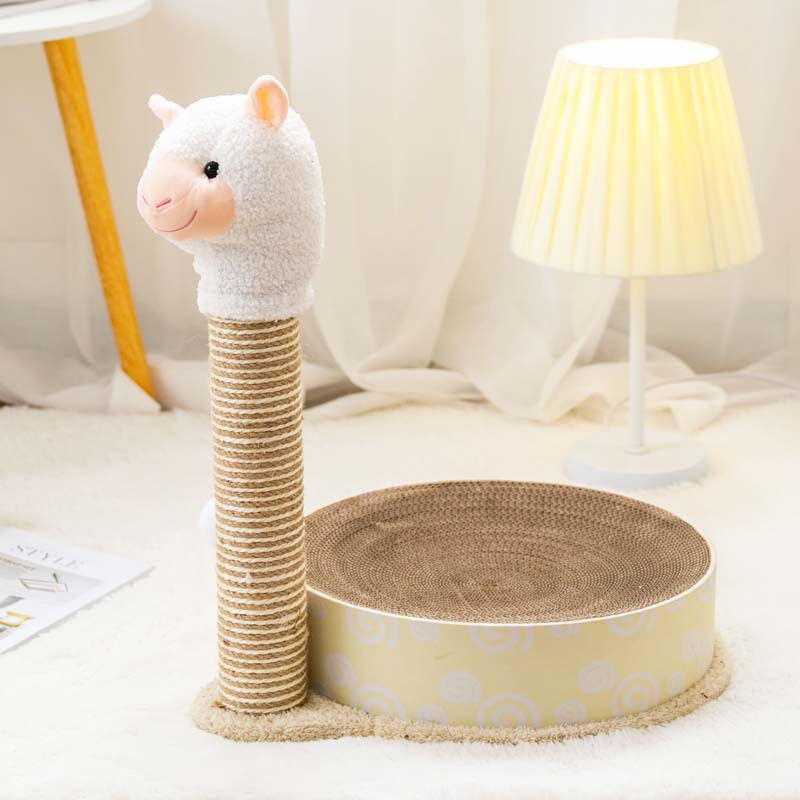 KFX-9891389 Round Cat Scratch Plate with Corrugated Paper Design for Claw Grinding and Play