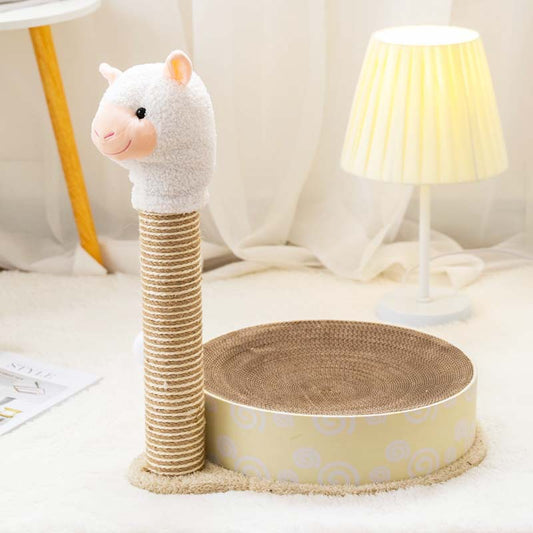 KFX-9891389 Round Cat Scratch Plate with Corrugated Paper Design for Claw Grinding and Play