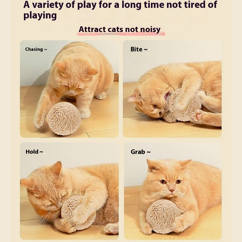 KFX-9892029 Sisal Ball Cat Toy for Stress Relief - Colorful, 8CM Paper String Design