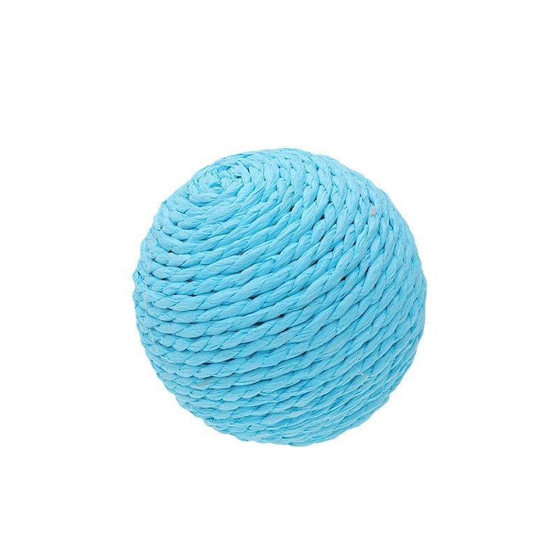 KFX-9892029 Sisal Ball Cat Toy for Stress Relief - Colorful, 8CM Paper String Design