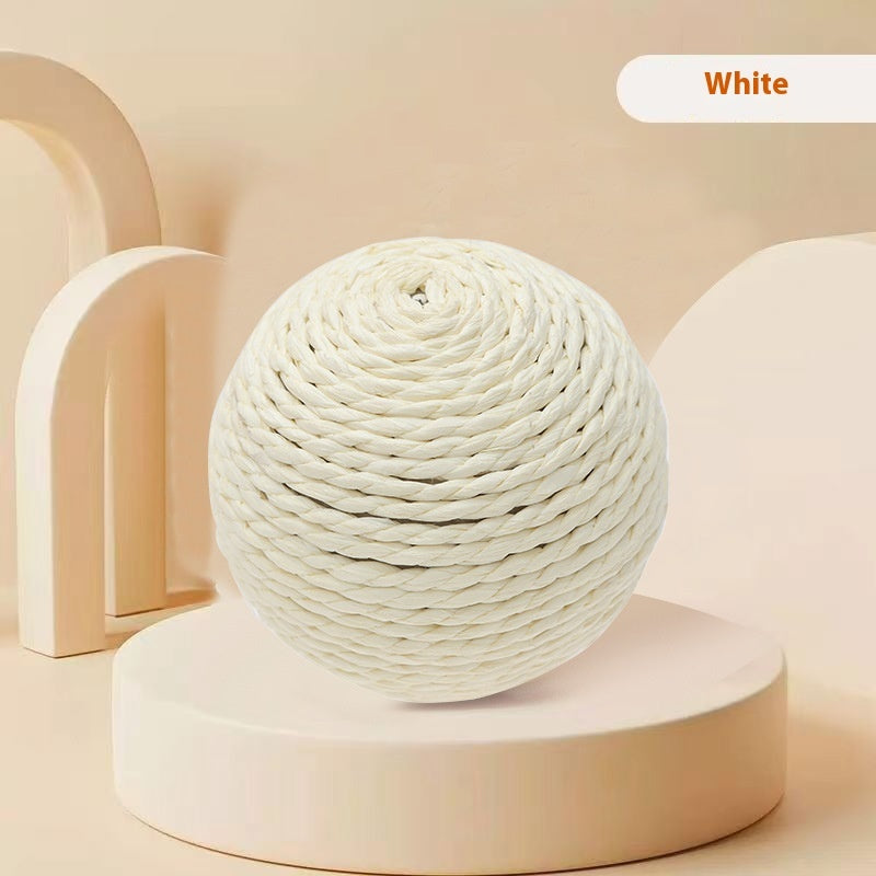 KFX-9892029 Sisal Ball Cat Toy for Stress Relief - Colorful, 8CM Paper String Design
