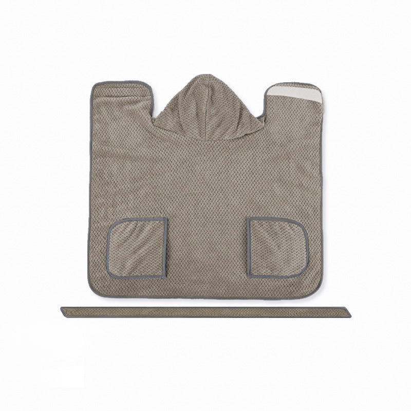 KFX-9892669 High Absorbent Quick-Drying Dog Bath Towel Robe with Adjustable Waistband