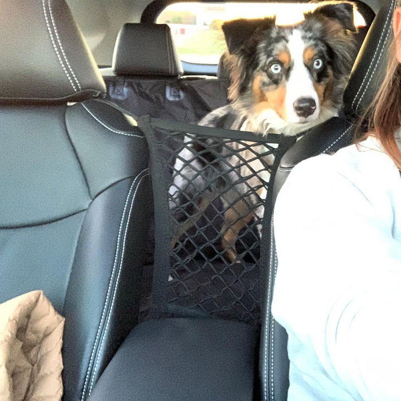 KFX-9892797 Car Pet Isolation Net - Oxford Cloth Back Seat Safety Barrier, Black, 20 x 20 x 3 cm