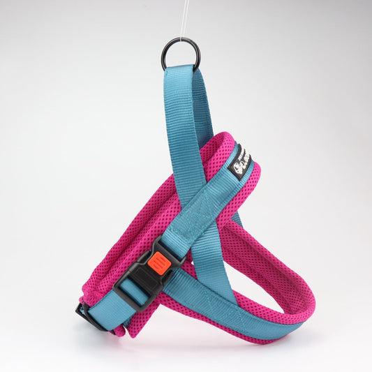 KFX-9893181 Durable Nylon Chest and Back Harness for Dogs with Leash - Adjustable Sizes Available