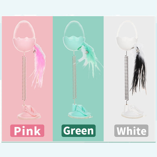 KFX-9894973 Leaking Ball Toy for Pets - Spring Feather Puzzle for Cats and Dogs, 28cm Height