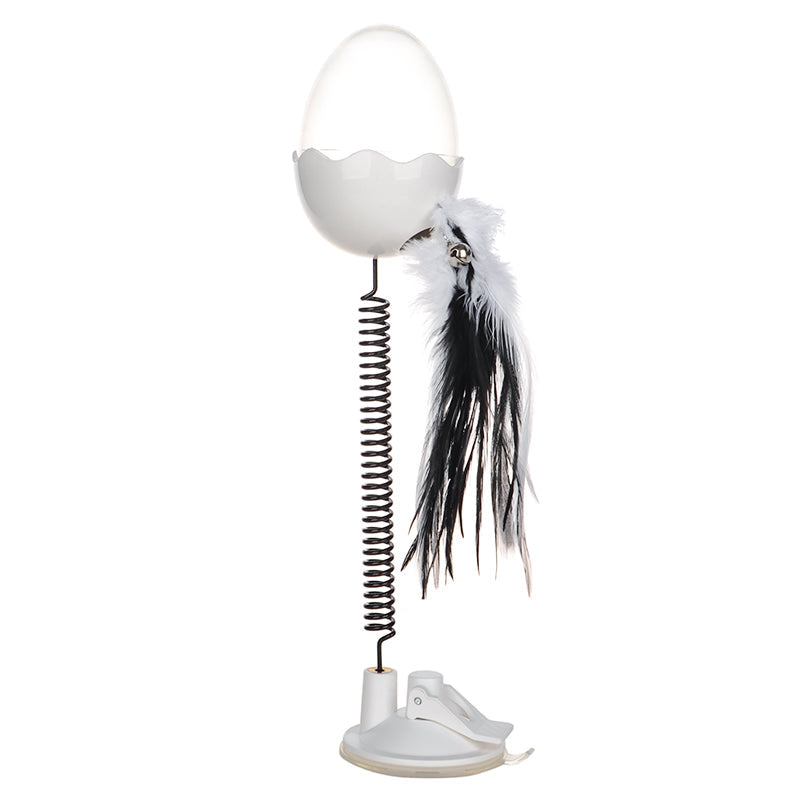 KFX-9894973 Leaking Ball Toy for Pets - Spring Feather Puzzle for Cats and Dogs, 28cm Height