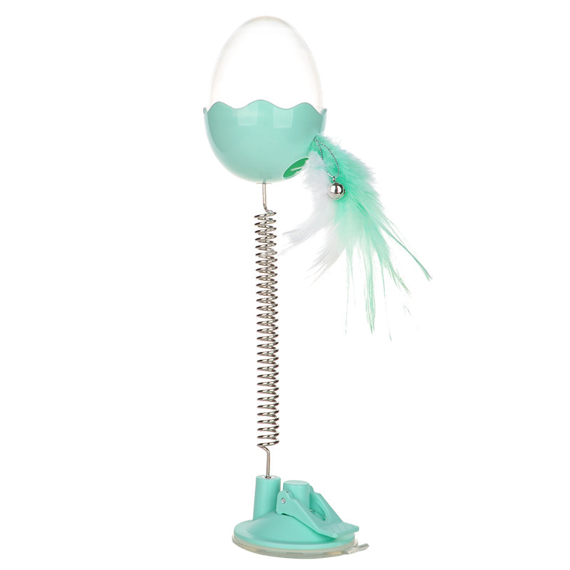 KFX-9894973 Leaking Ball Toy for Pets - Spring Feather Puzzle for Cats and Dogs, 28cm Height