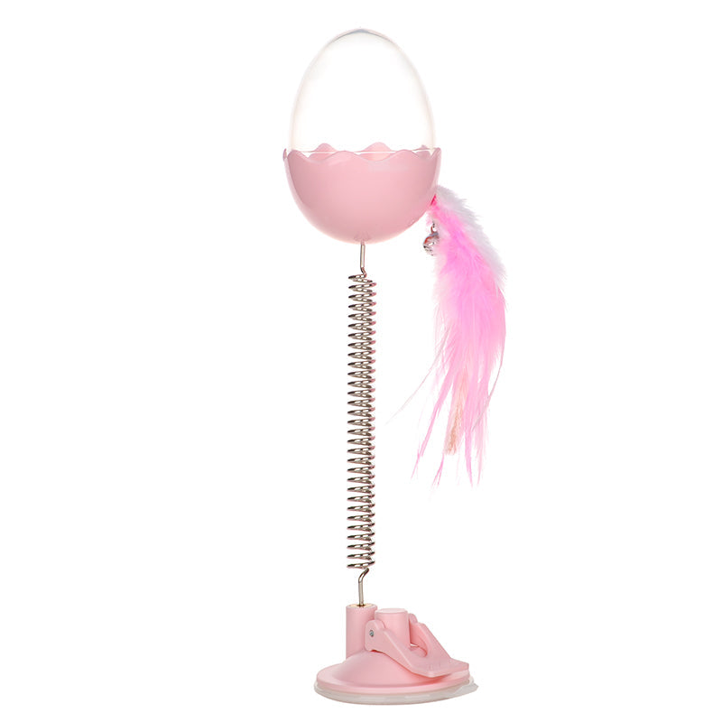 KFX-9894973 Leaking Ball Toy for Pets - Spring Feather Puzzle for Cats and Dogs, 28cm Height
